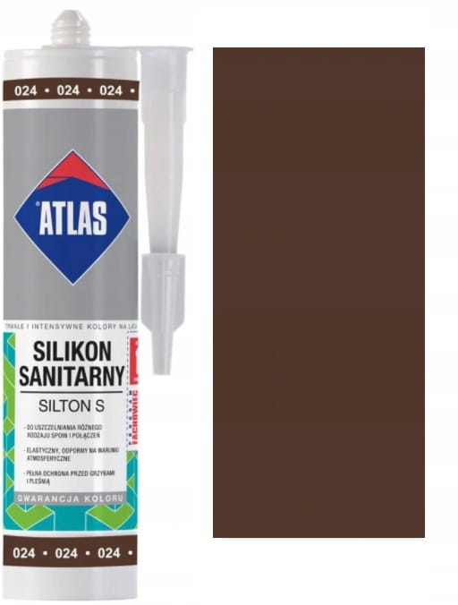 ATLAS SILIKON S Silikon sanitarny 024 Ciemnobrązowy A 280