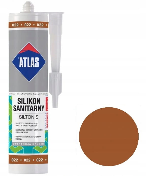 ATLAS SILIKON S Silikon sanitarny 022 Orzechowy A 280