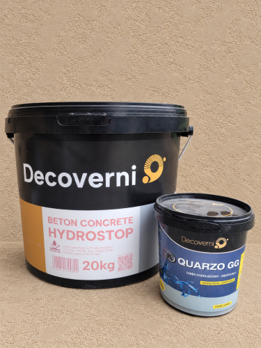 ZESTAW BETON HYDROFOBOWY PIASKOWY BEŻ 20 KG + GRUNT QUARZO GG