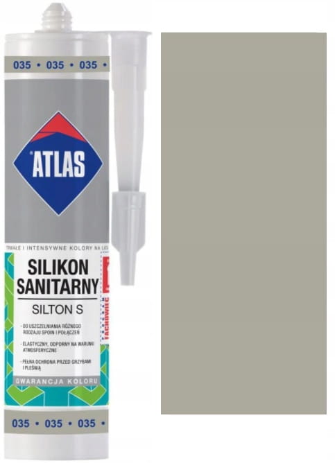 ATLAS Silikon S Szary 035 – kartusz i wzornik