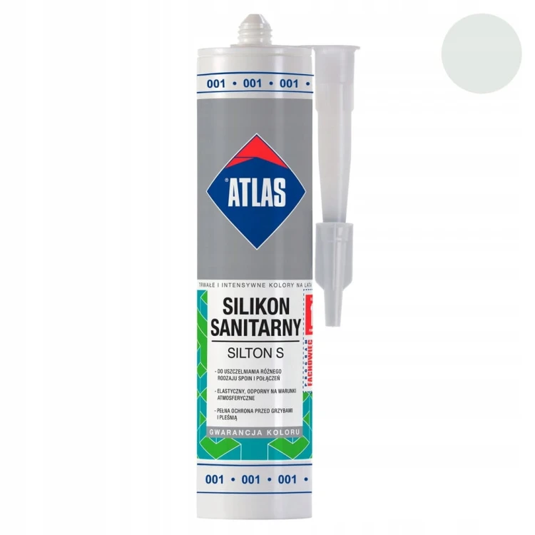 ATLAS Silikon S Biały – kartusz i próbka